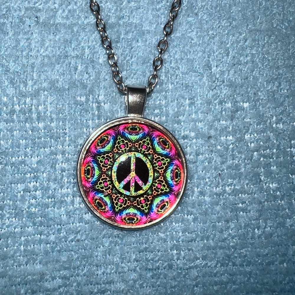 Colorful Peace Pendant Necklace